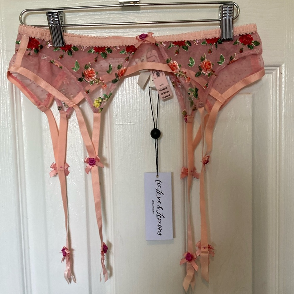 For Love & Lemons Rose Garter Belt
